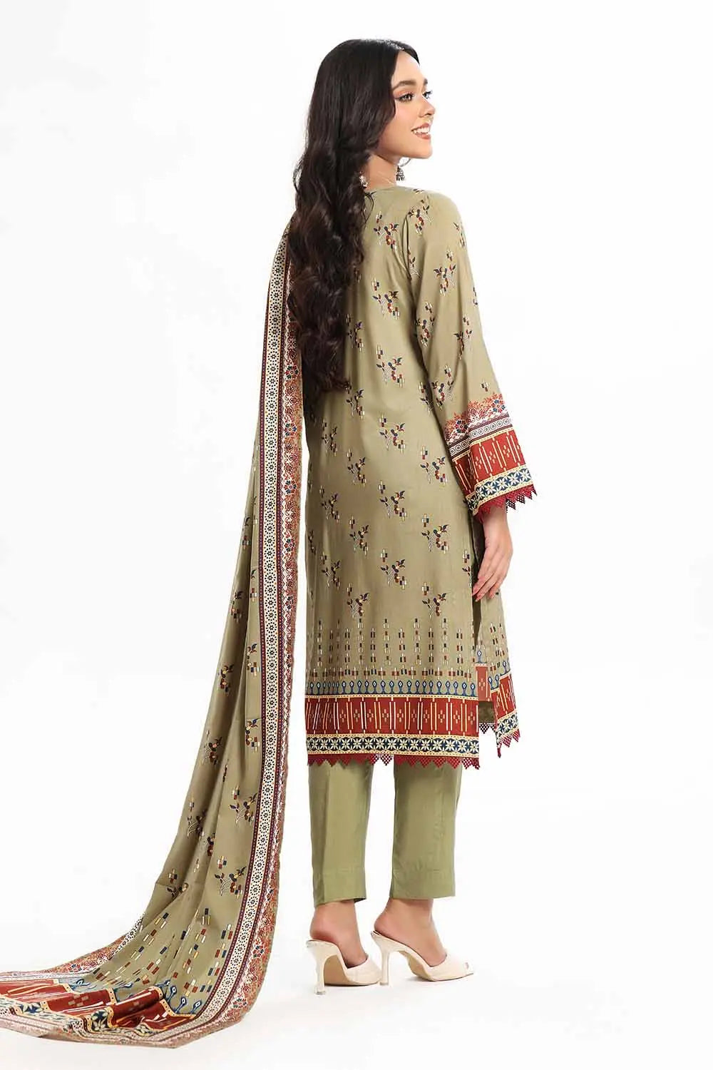 GulAhmed 3Pc Printed Linen Suit WNS-42085 gulbuy.com