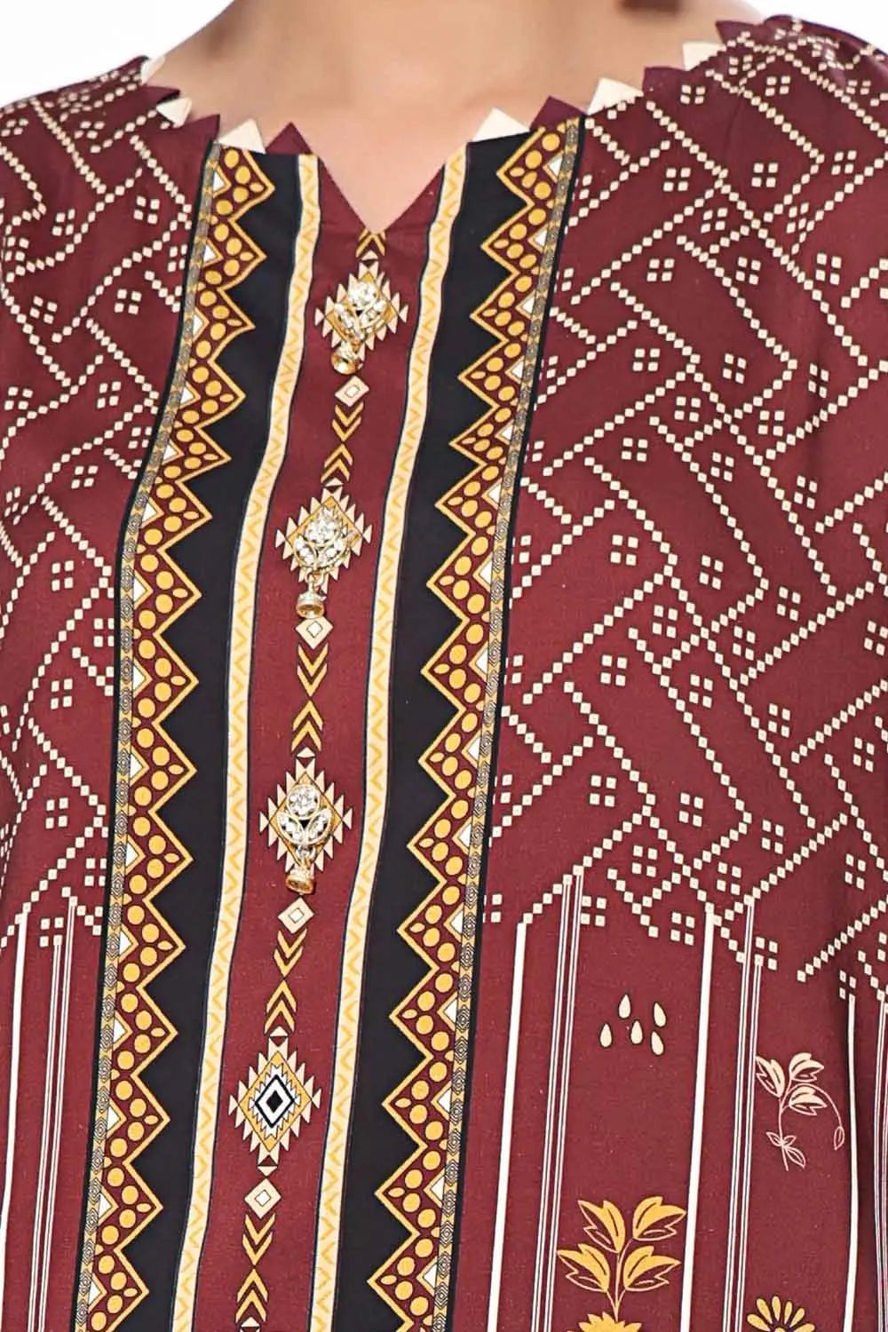 GulAhmed 3Pc Printed Linen Suit WNS-42086 gulbuy.com