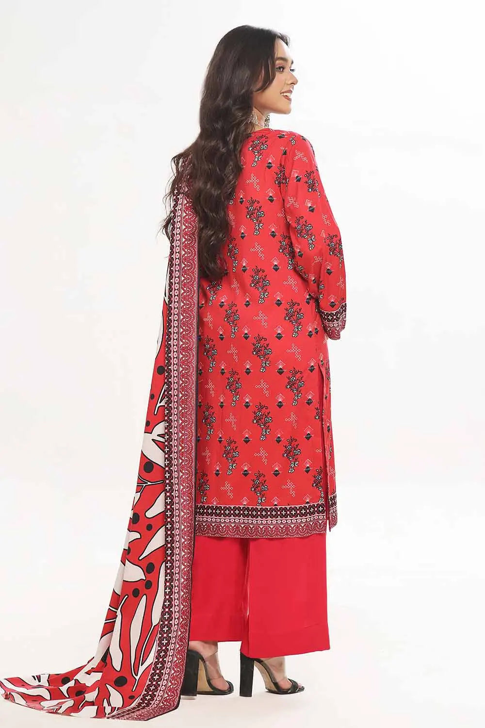 GulAhmed 3Pc Printed Linen Suit WNS-42087 gulbuy.com