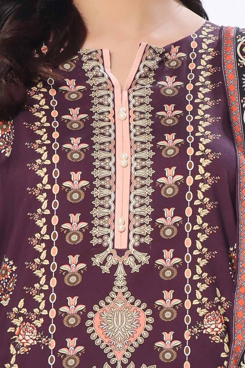 GulAhmed 3Pc Printed Linen Suit WNS-42088 gulbuy.com