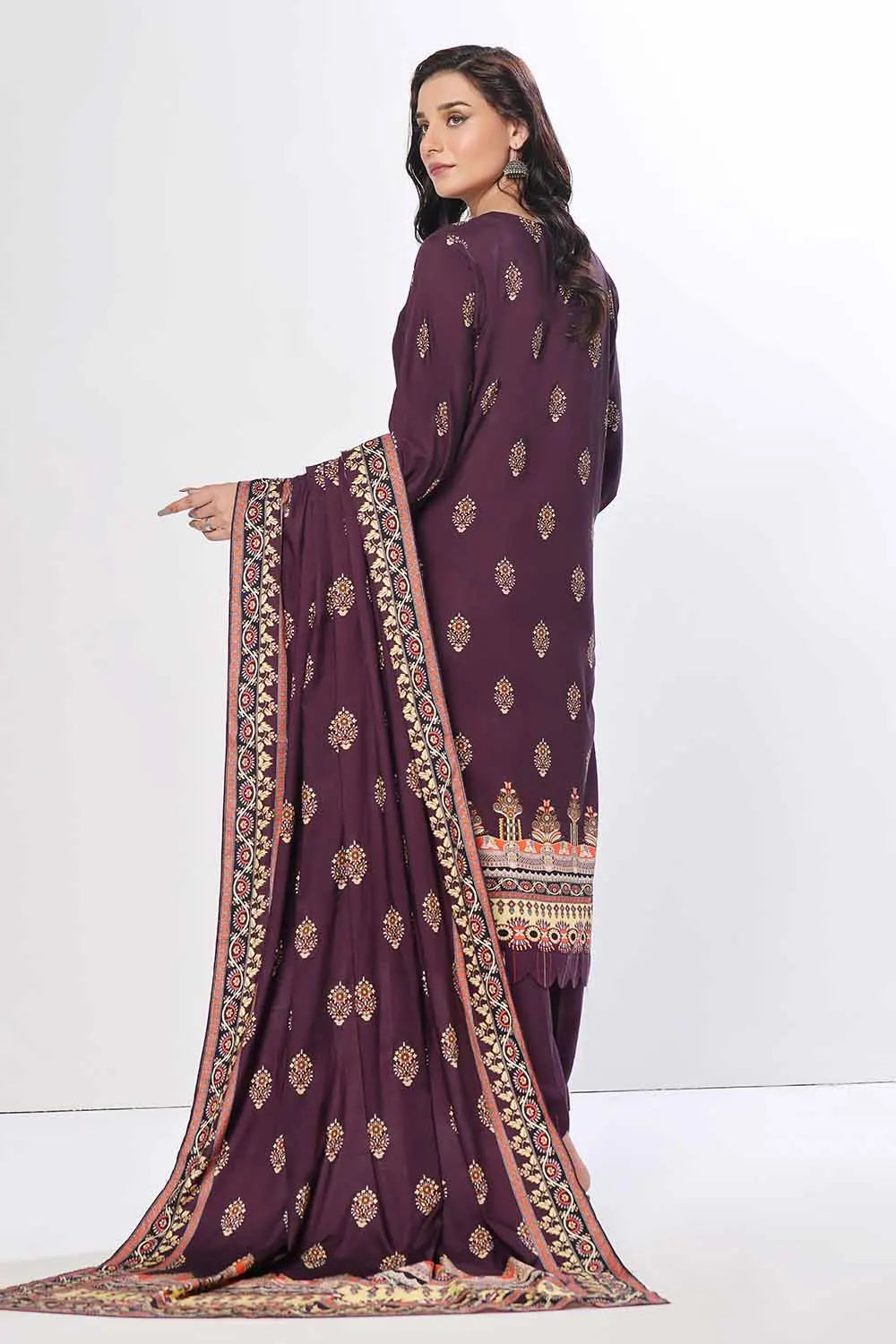 GulAhmed 3Pc Printed Linen Suit WNS-42088 gulbuy.com
