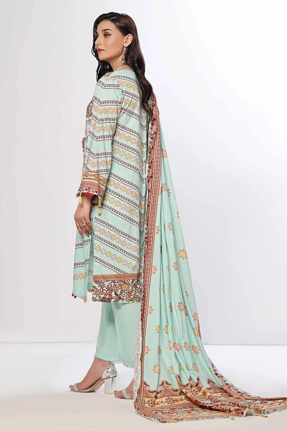 GulAhmed 3Pc Printed Linen Suit WNS-42089 gulbuy.com