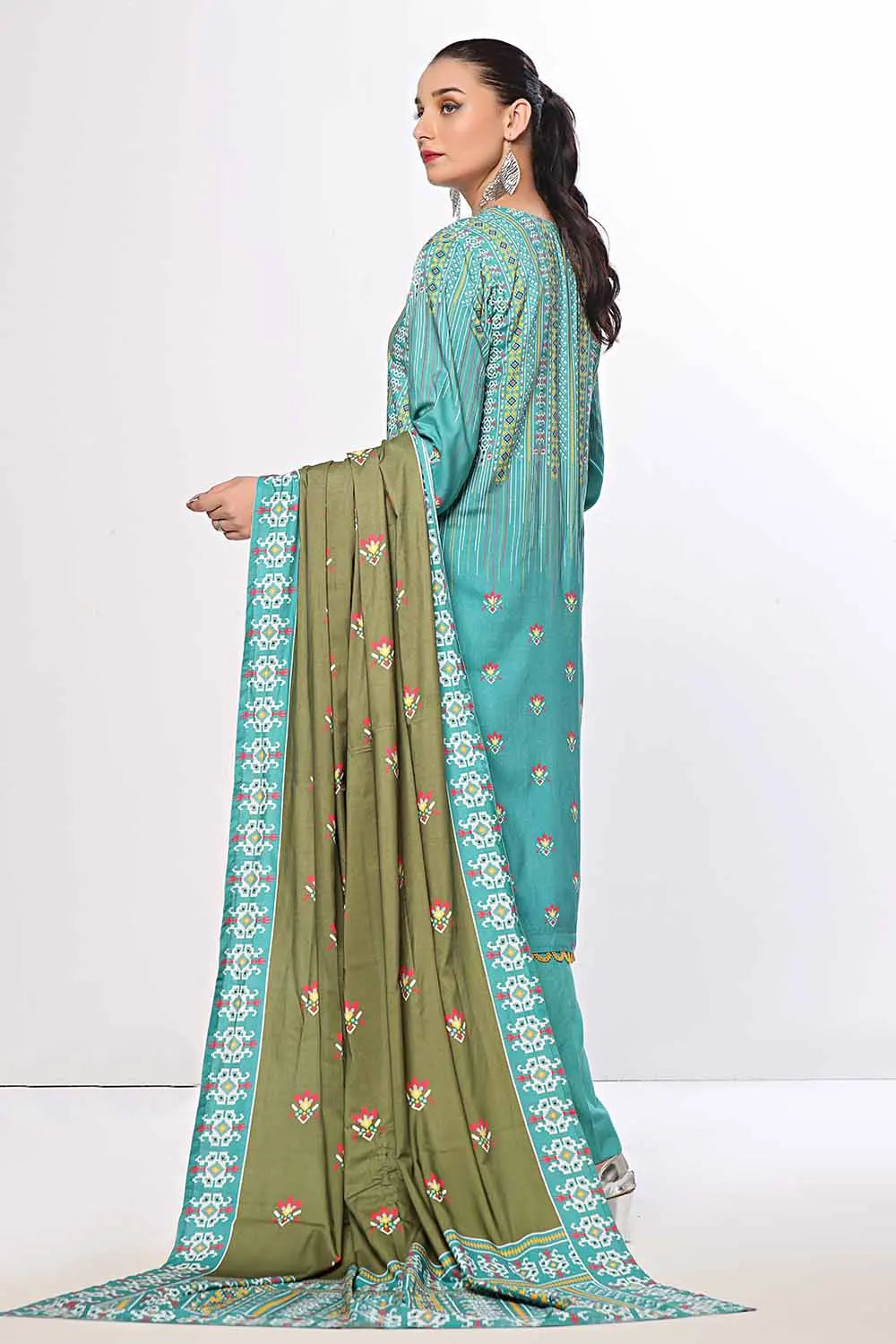 GulAhmed 3Pc Printed Linen Suit WNS-42090 gulbuy.com