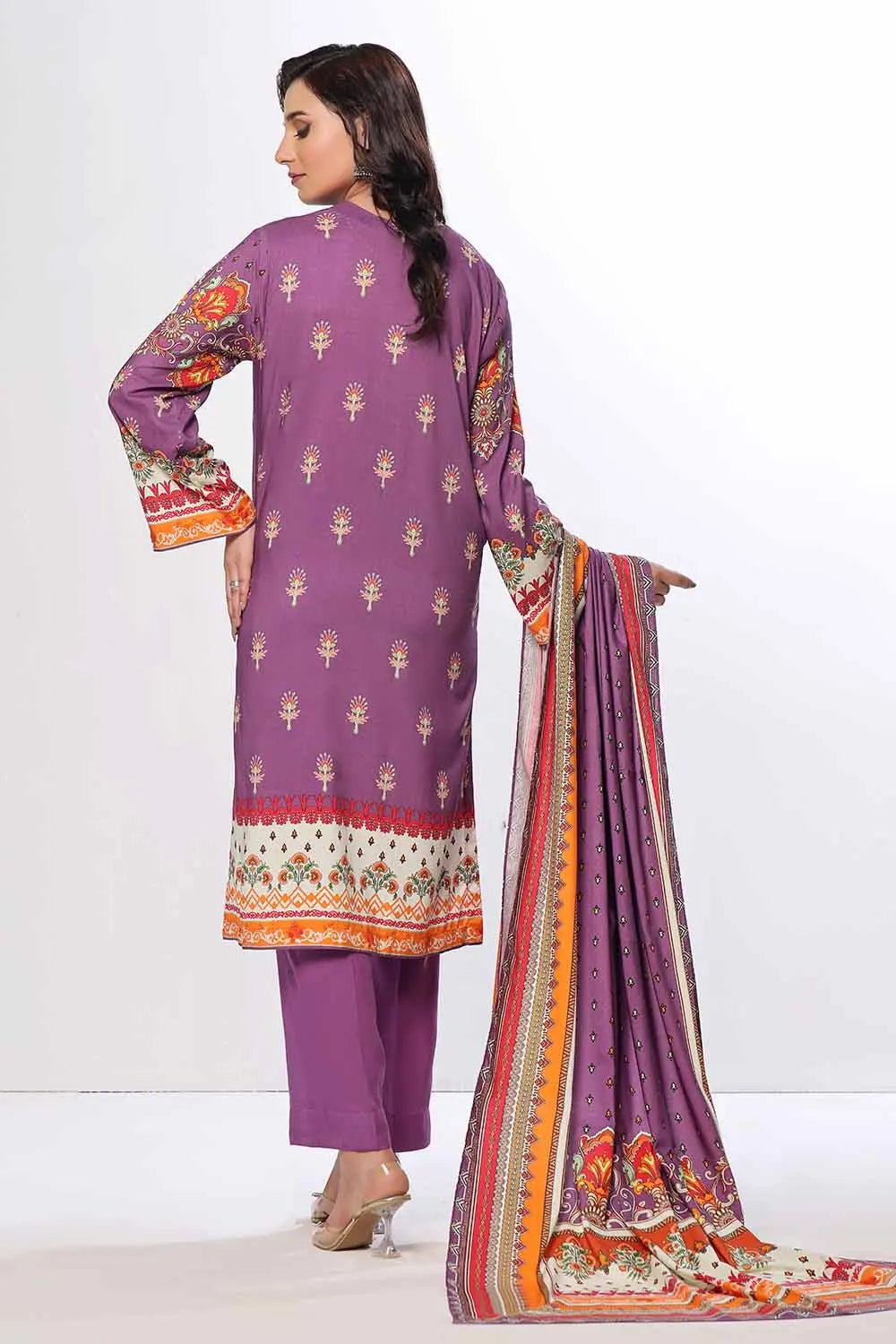 GulAhmed 3Pc Printed Linen Suit WNS-42091 gulbuy.com