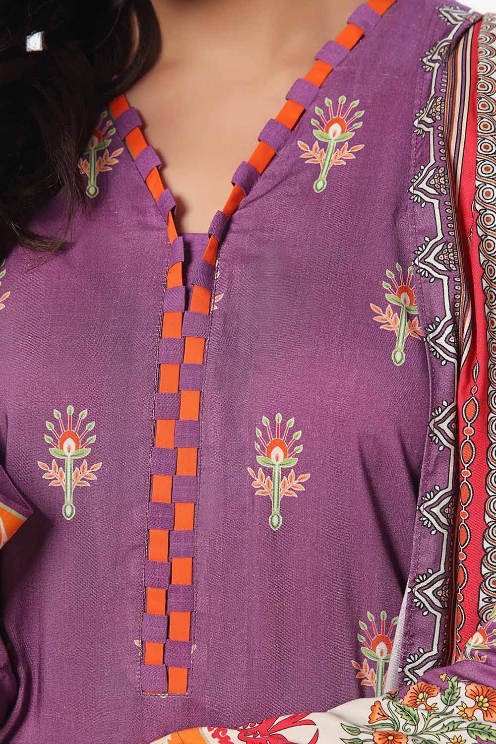GulAhmed 3Pc Printed Linen Suit WNS-42091 gulbuy.com