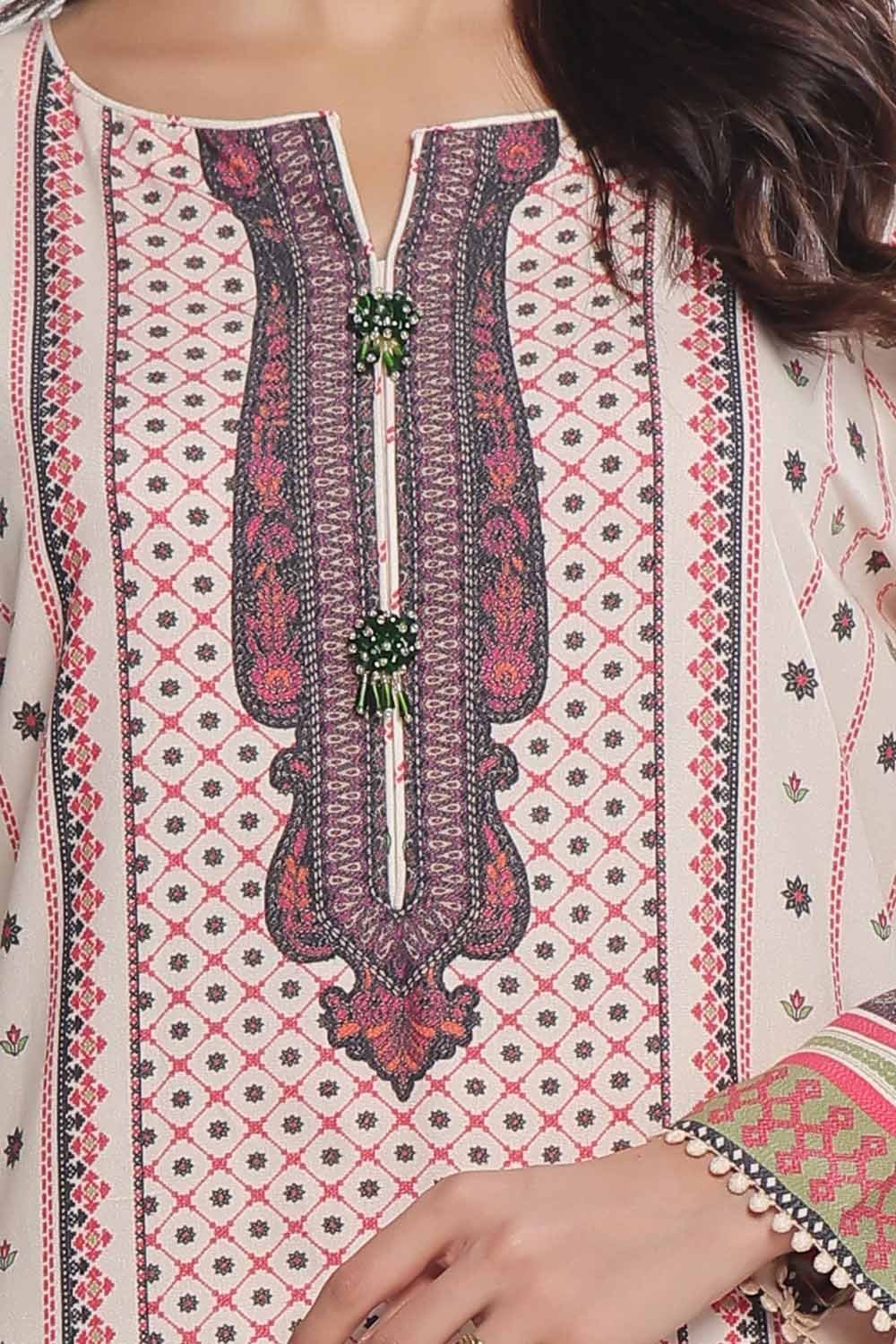 GulAhmed 3Pc Printed Dhanak Suit WNS-42111 gulbuy.com