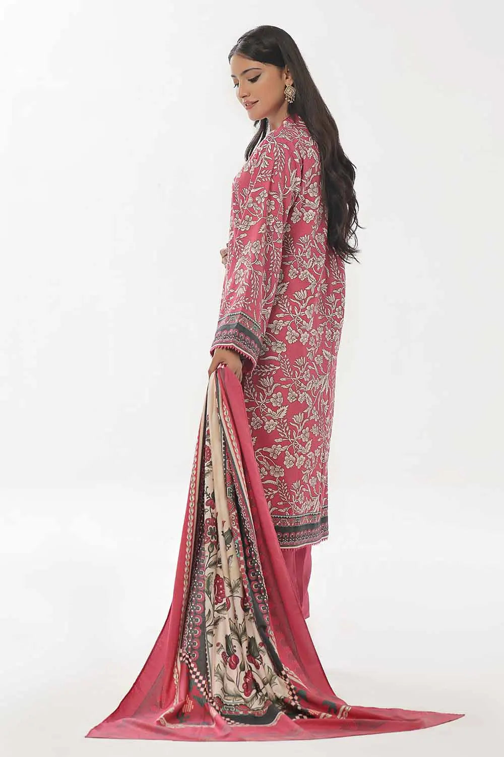 GulAhmed 3Pc Printed Dhanak Suit WNS-42113 gulbuy.com