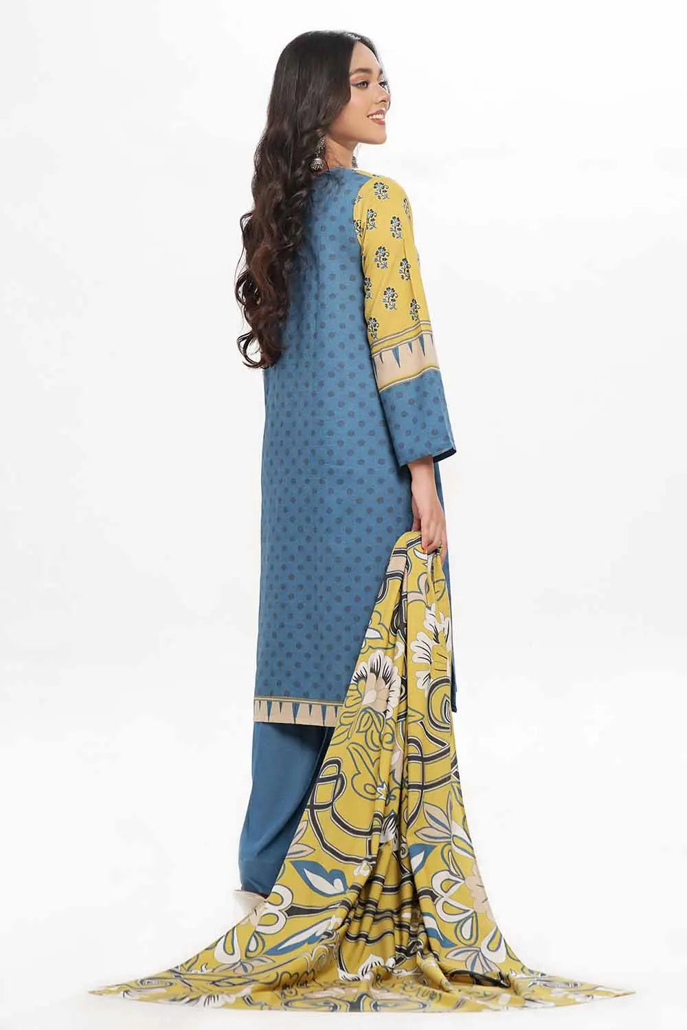 GulAhmed 3Pc Printed Dhanak Suit WNS-42115 gulbuy.com