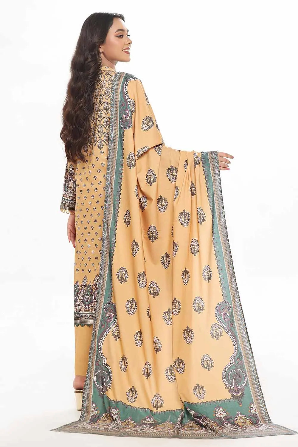 GulAhmed 3Pc Printed Dhanak Suit WNS-42116 gulbuy.com
