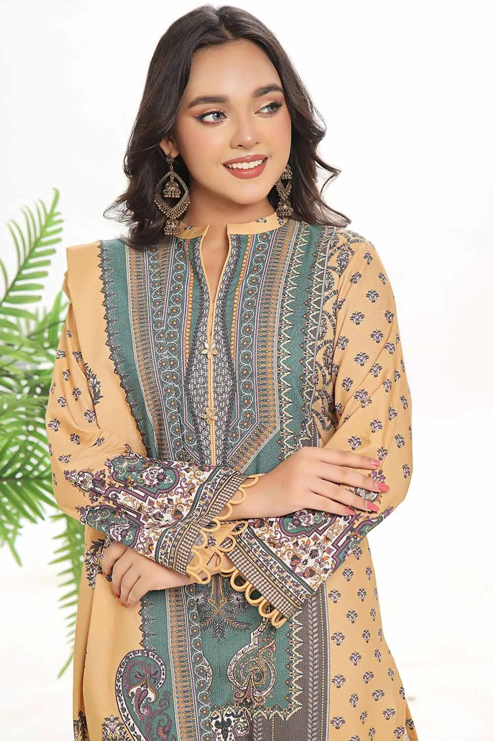 GulAhmed 3Pc Printed Dhanak Suit WNS-42116 gulbuy.com