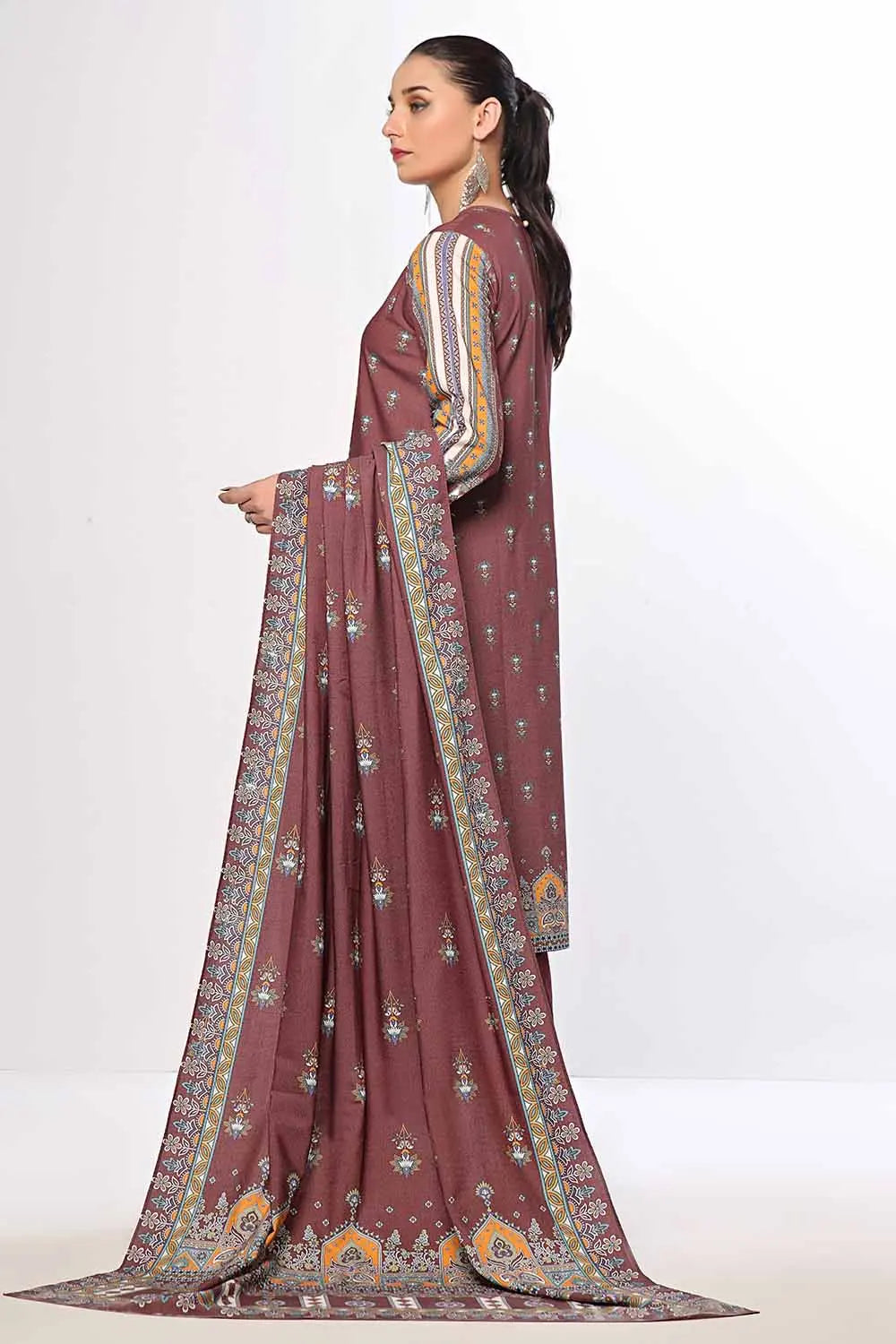 GulAhmed 3Pc Printed Dhanak Suit WNS-42117 gulbuy.com