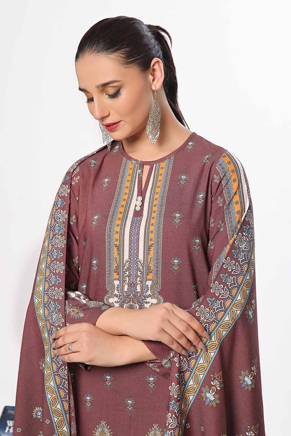 GulAhmed 3Pc Printed Dhanak Suit WNS-42117 gulbuy.com