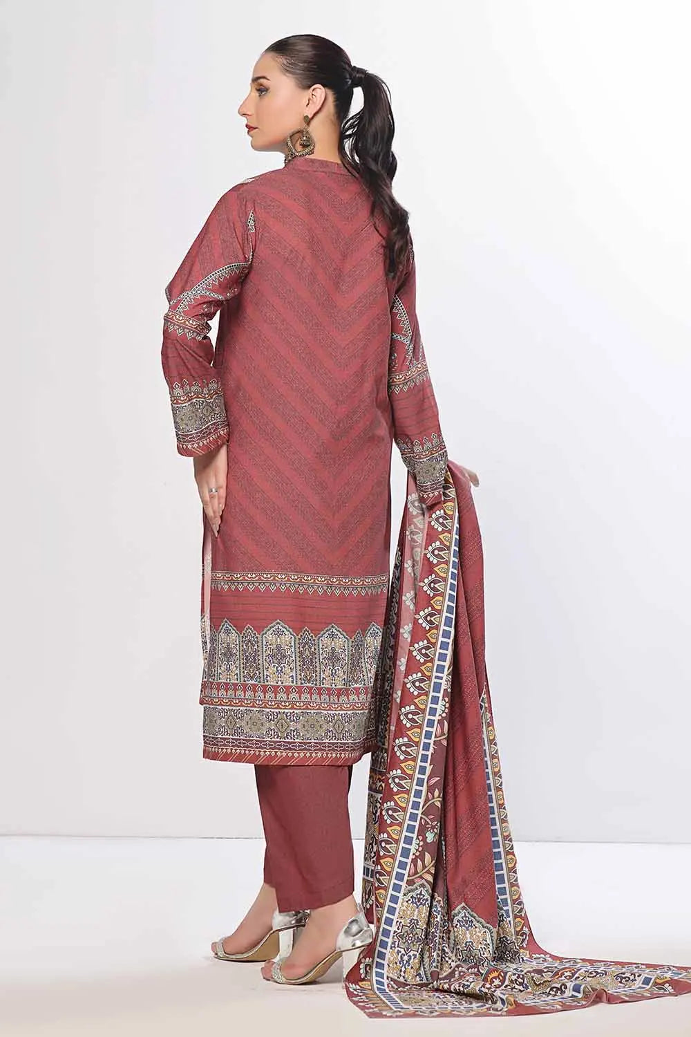 GulAhmed 3Pc Printed Dhanak Suit WNS-42118 gulbuy.com