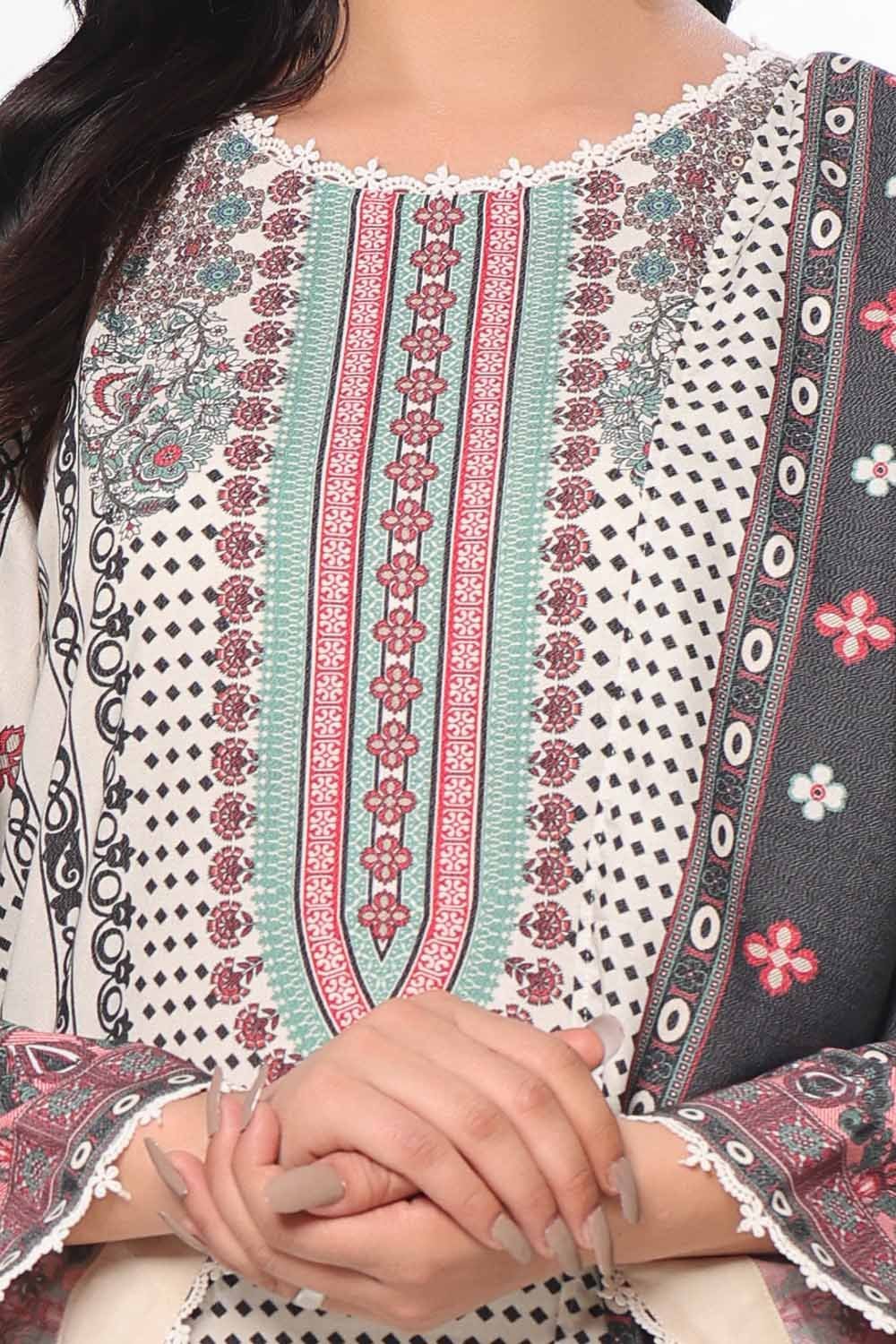 GulAhmed 3Pc Printed Dhanak Suit WNS-42119 gulbuy.com