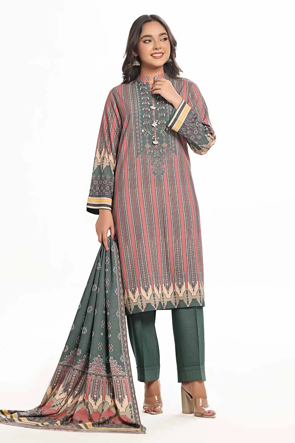 GulAhmed 3Pc Printed Dhanak Suit WNS-42120
