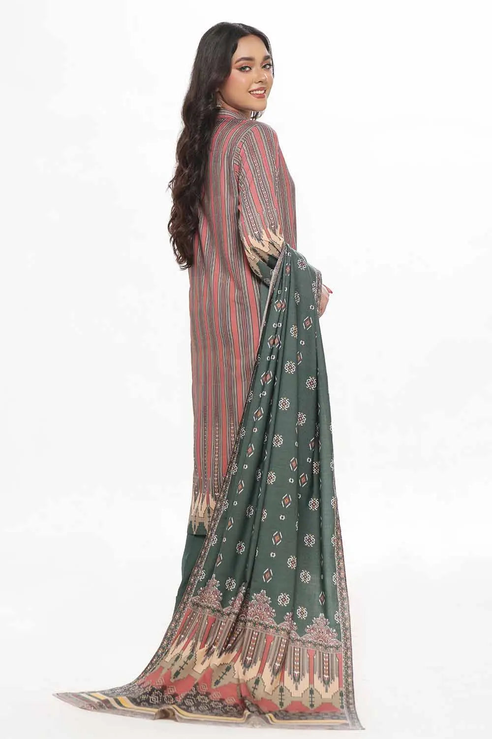 GulAhmed 3Pc Printed Dhanak Suit WNS-42120 gulbuy.com