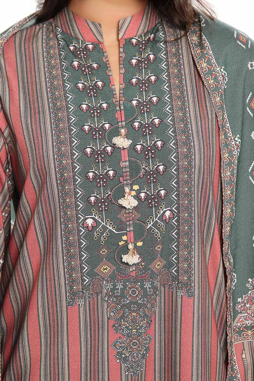 GulAhmed 3Pc Printed Dhanak Suit WNS-42120 gulbuy.com