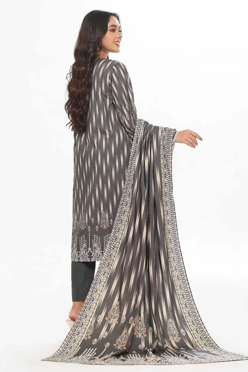 GulAhmed 3Pc Printed Dhanak Suit WNS-42121 gulbuy.com