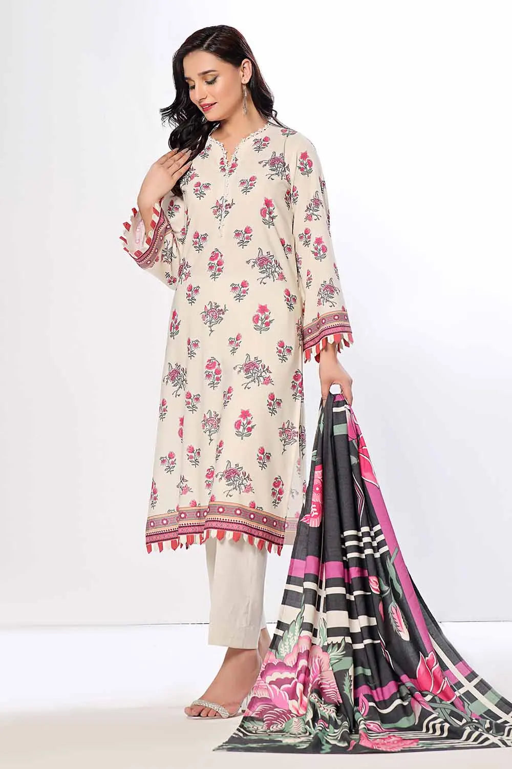 GulAhmed 3Pc Printed Dhanak Suit WNS-42123