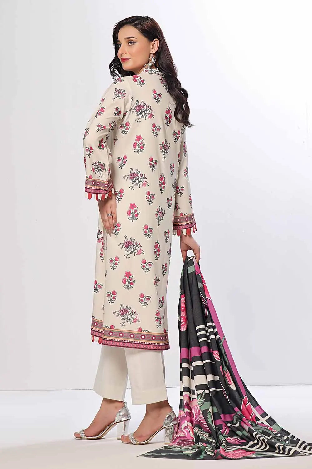 GulAhmed 3Pc Printed Dhanak Suit WNS-42123 gulbuy.com