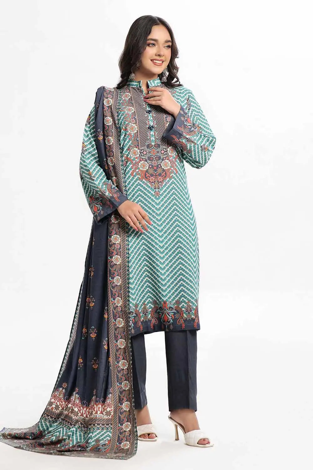 GulAhmed 3Pc Printed Dhanak Suit WNS-42124