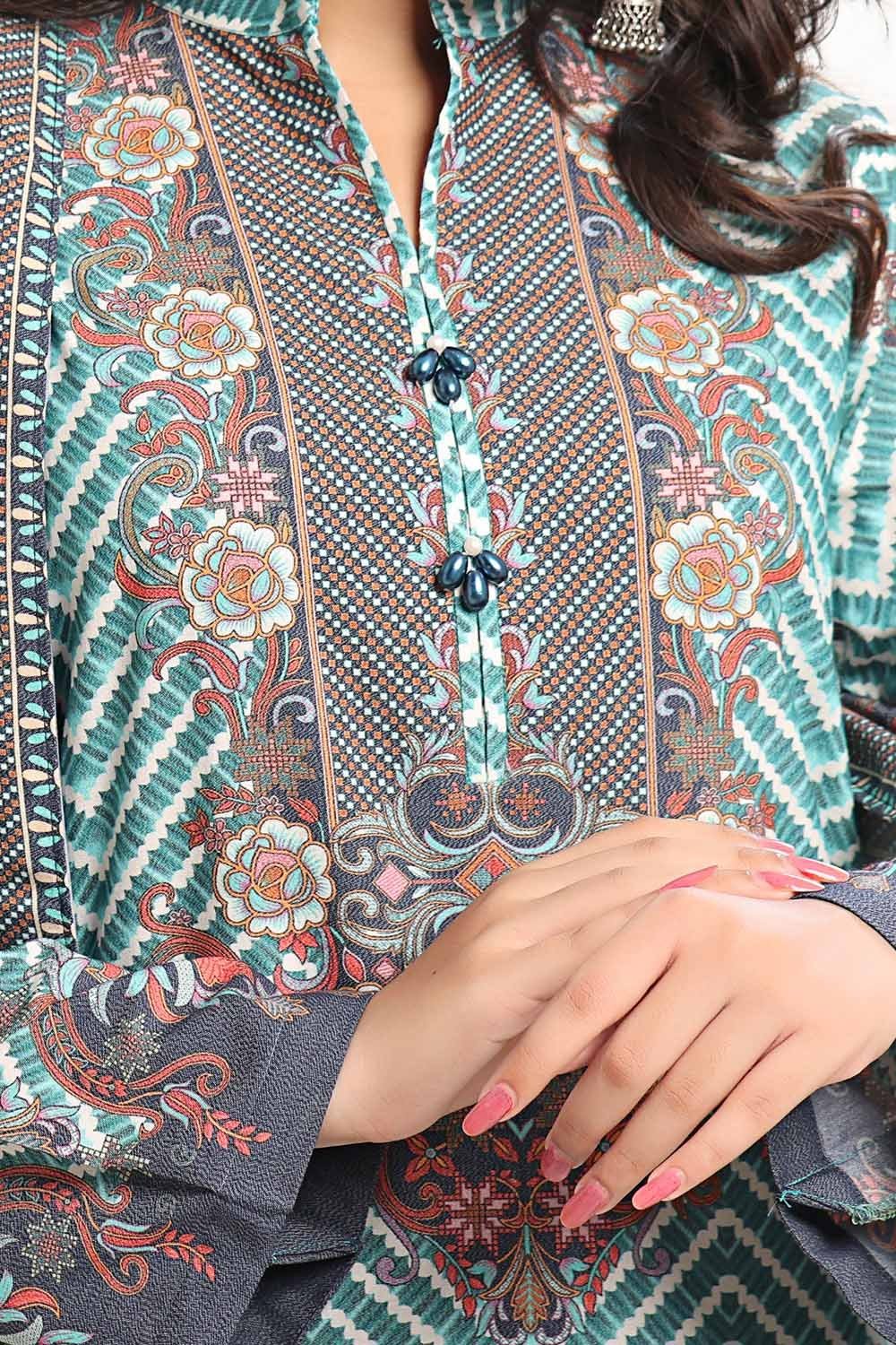 GulAhmed 3Pc Printed Dhanak Suit WNS-42124 gulbuy.com