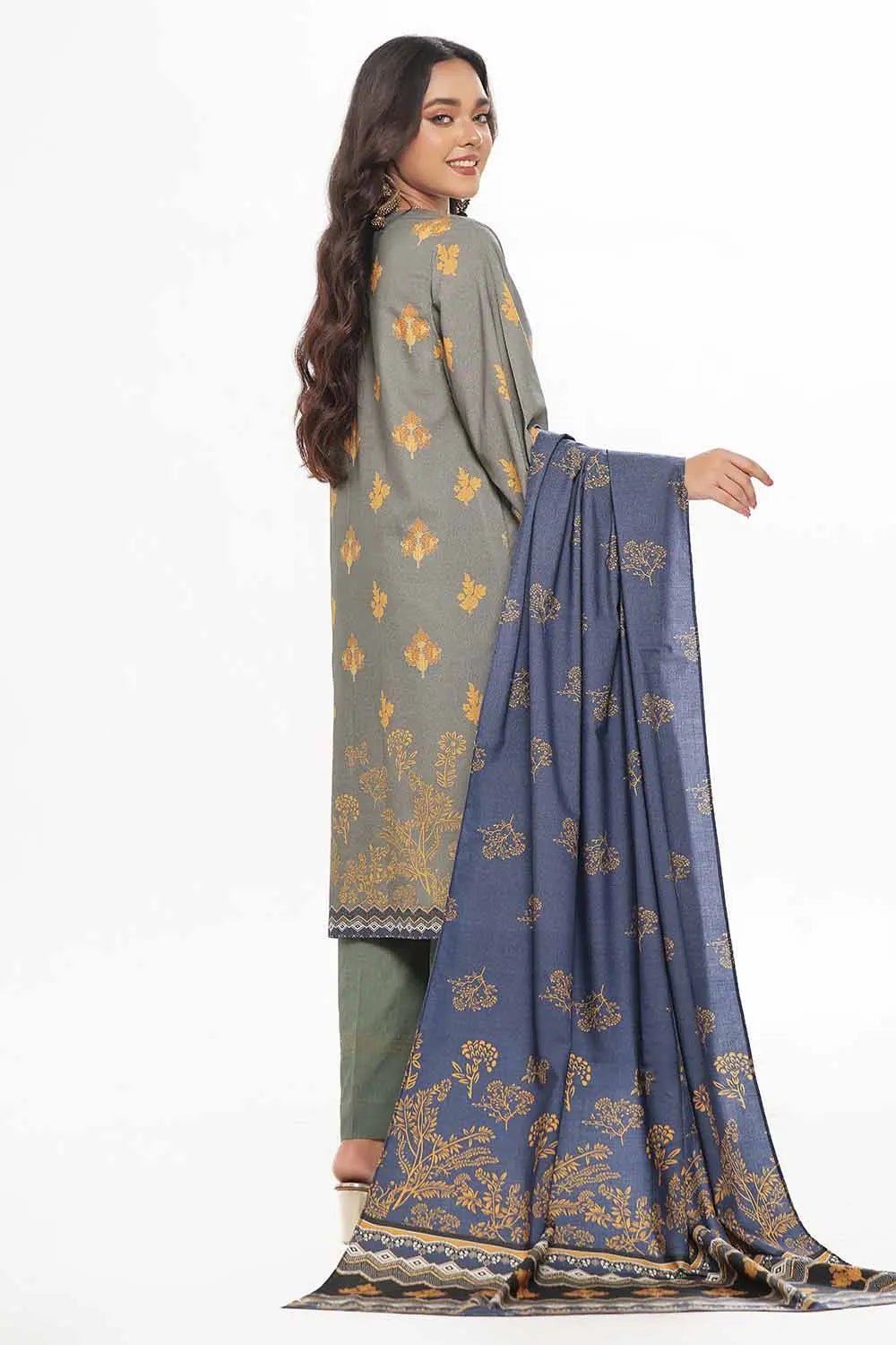 GulAhmed 3Pc Printed Dhanak Suit WNS-42125 gulbuy.com