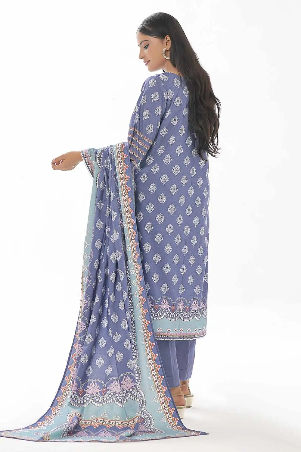 GulAhmed 3Pc Printed Dhanak Suit WNS-42126 gulbuy.com