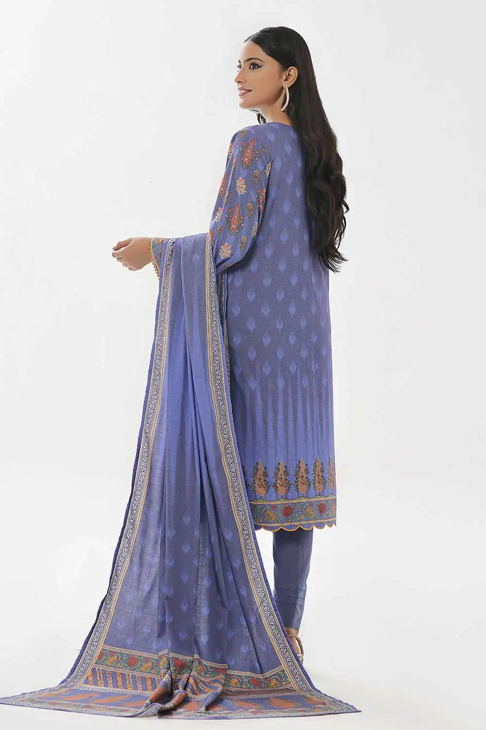 GulAhmed 3Pc Printed Dhanak Suit WNS-42129 gulbuy.com