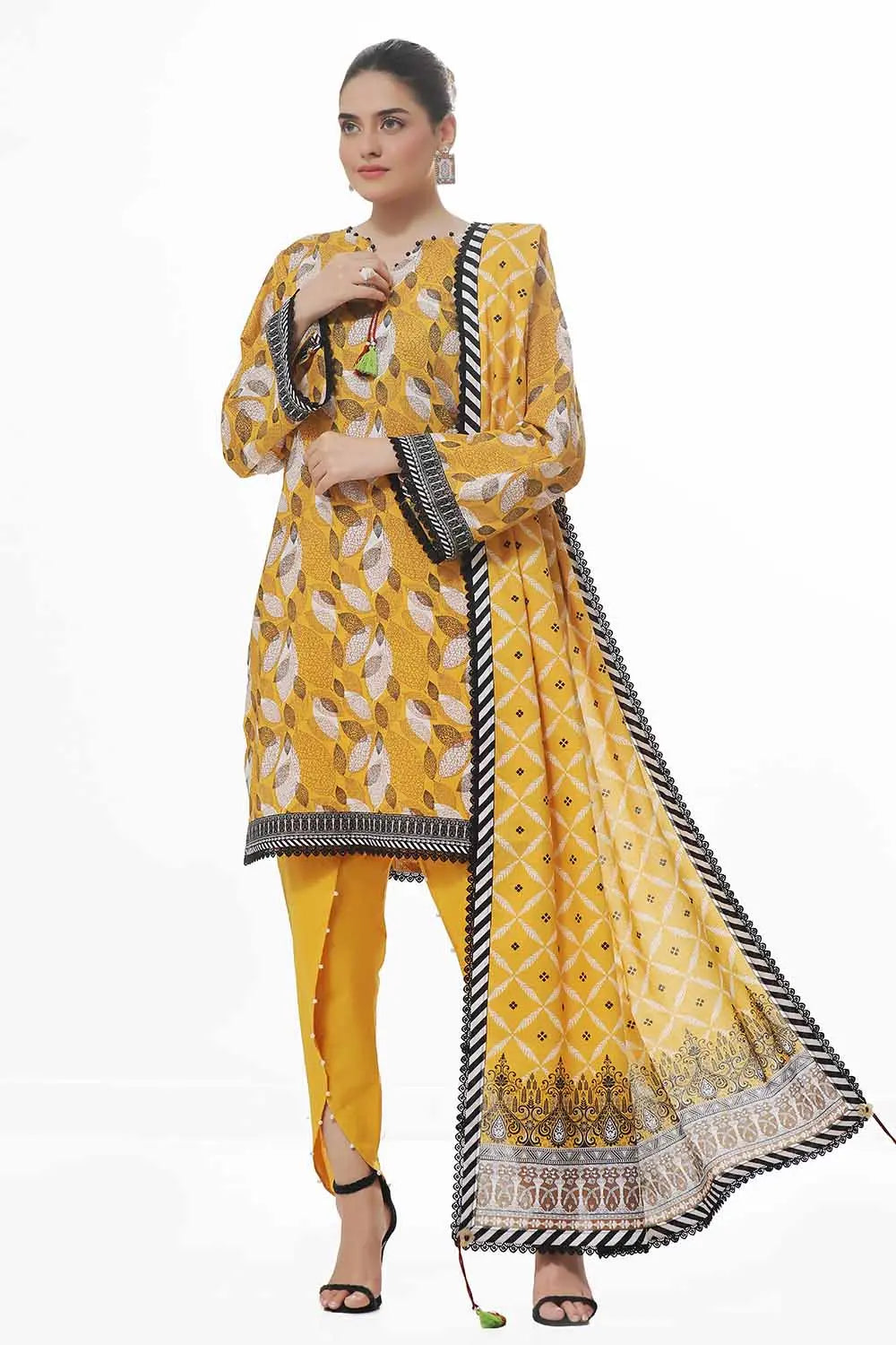 GulAhmed 3Pc Printed Khaddar Suit WNS-42130