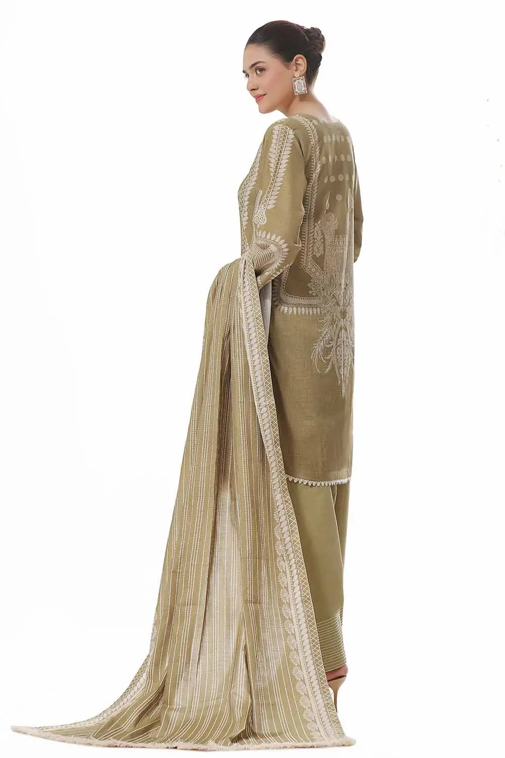 GulAhmed 3Pc Printed Khaddar Suit WNS-42133 gulbuy.com